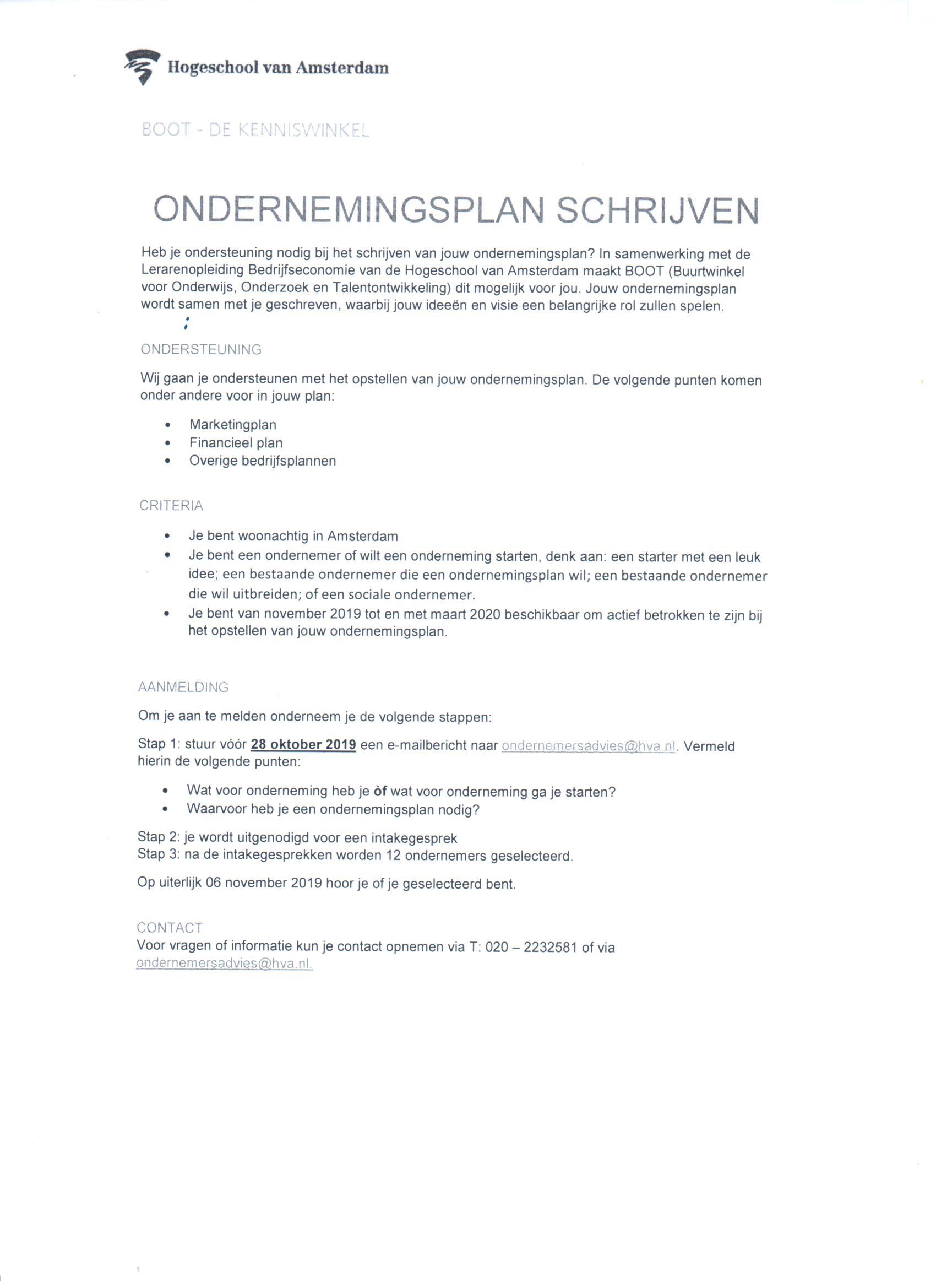 Ondernemersplan Schrijven